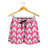 Cute Poodle Pattern Print Women's Shorts