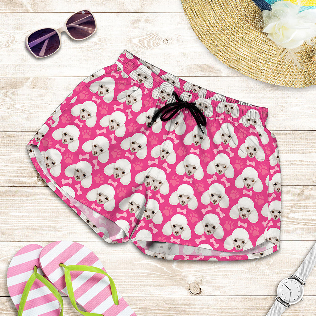 Cute Poodle Pattern Print Women's Shorts