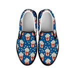 Cute Popcorn Box Pattern Print Black Slip On Shoes