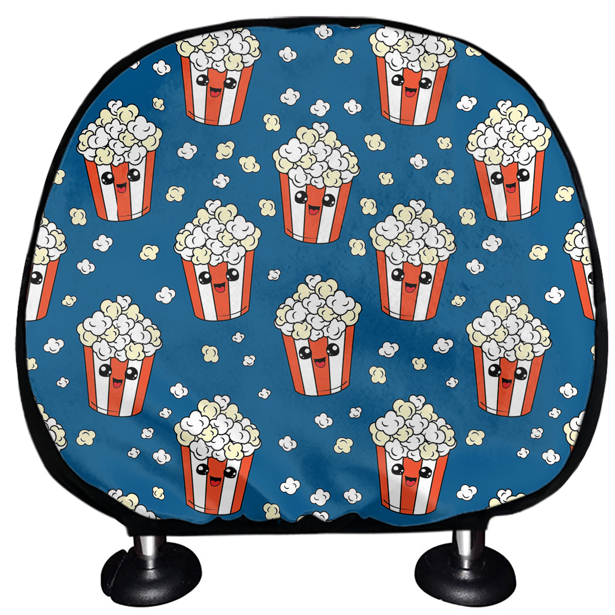 Cute Popcorn Box Pattern Print Car Headrest Covers