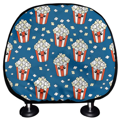Cute Popcorn Box Pattern Print Car Headrest Covers