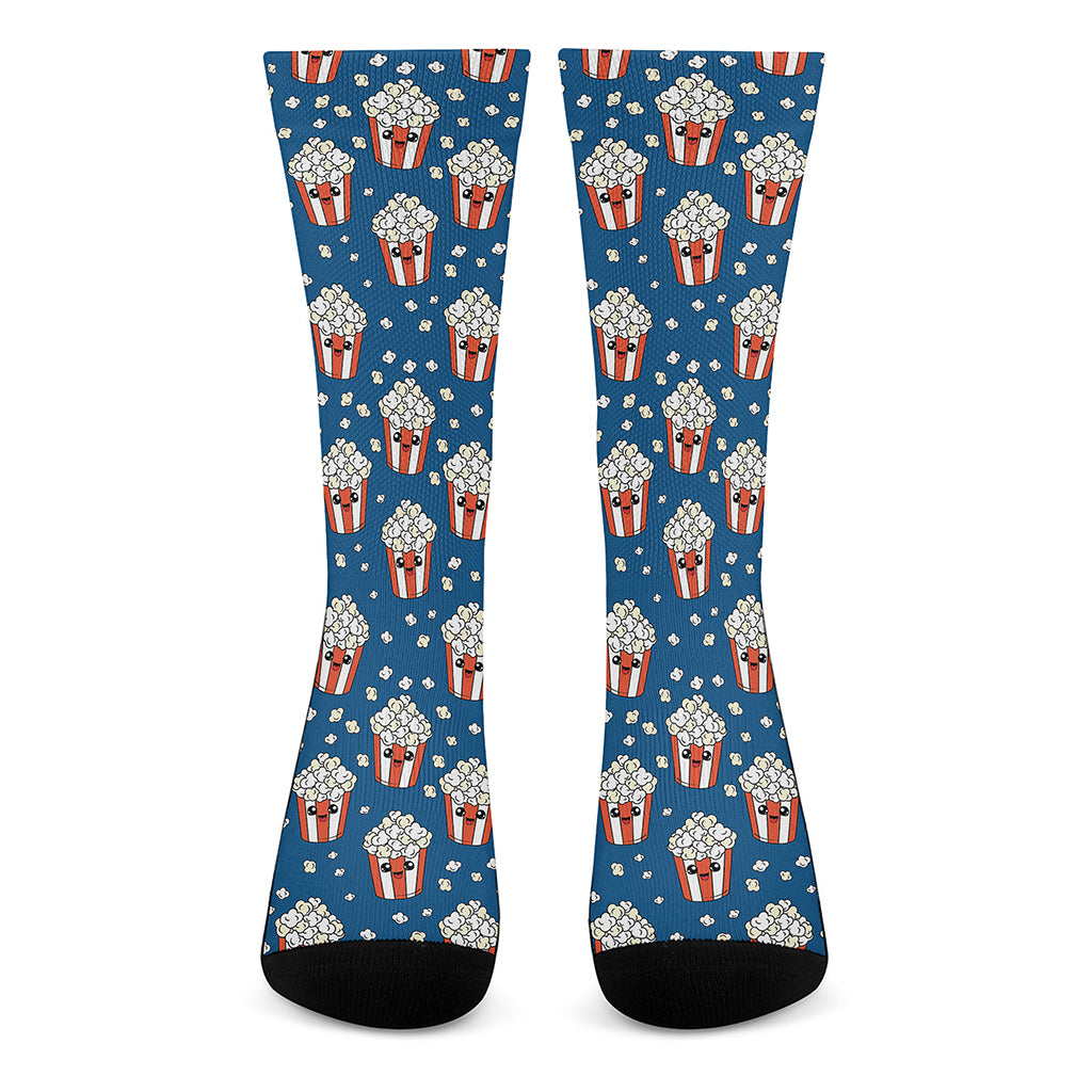 Cute Popcorn Box Pattern Print Crew Socks