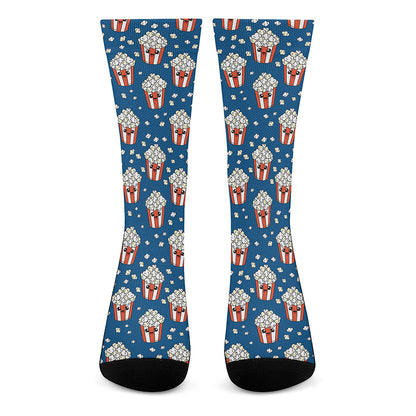 Cute Popcorn Box Pattern Print Crew Socks