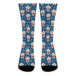 Cute Popcorn Box Pattern Print Crew Socks