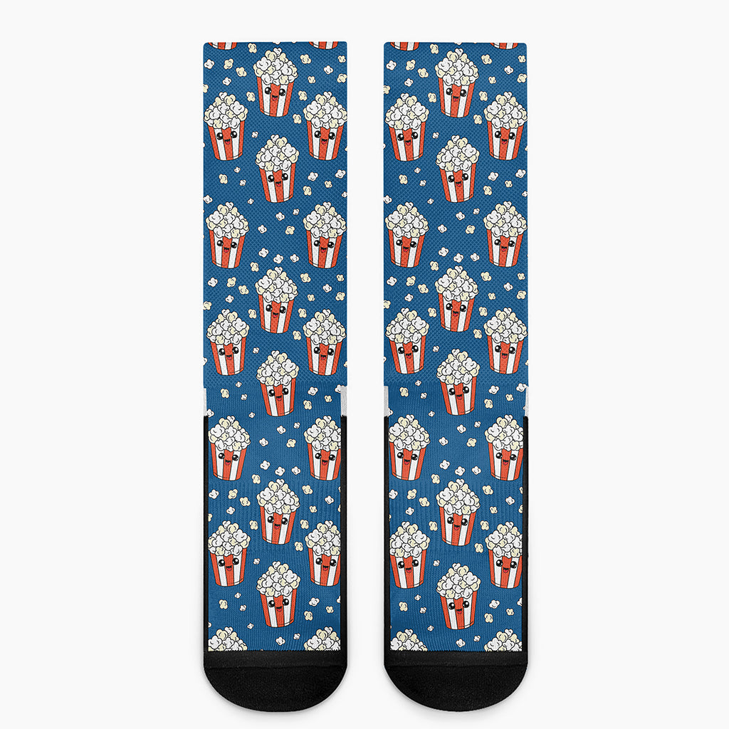 Cute Popcorn Box Pattern Print Crew Socks