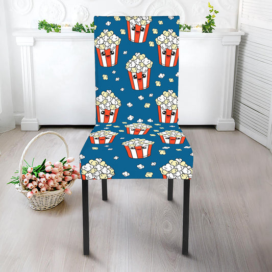 Cute Popcorn Box Pattern Print Dining Chair Slipcover