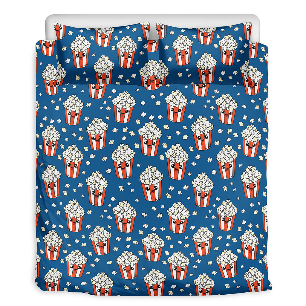 Cute Popcorn Box Pattern Print Duvet Cover Bedding Set