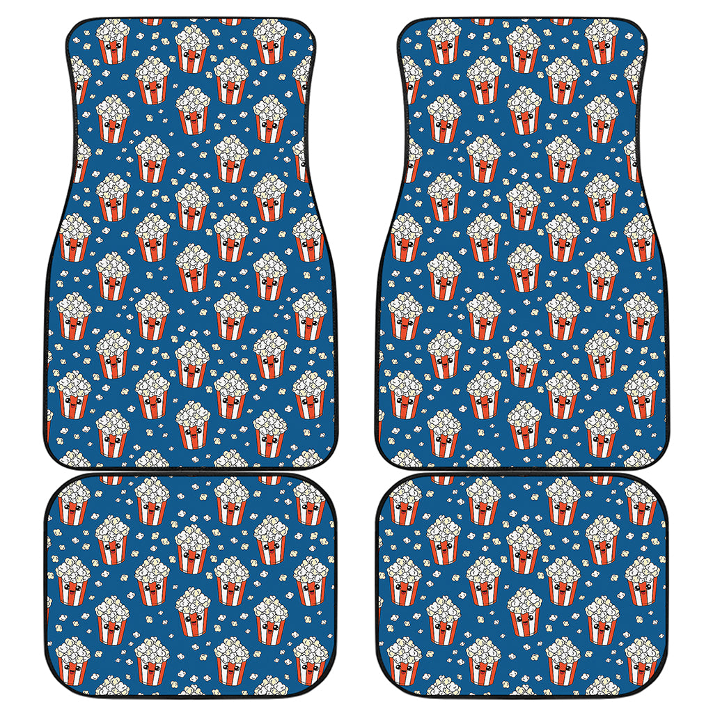 Cute Popcorn Box Pattern Print Front and Back Car Floor Mats