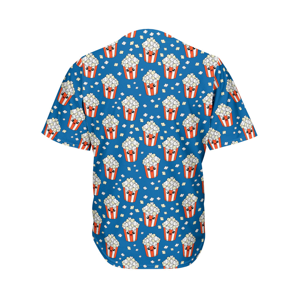 Cute Popcorn Box Pattern Print Men's Baseball Jersey