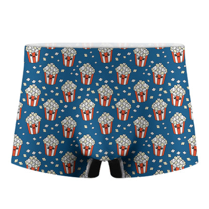 Cute Popcorn Box Pattern Print Men's Boxer Briefs