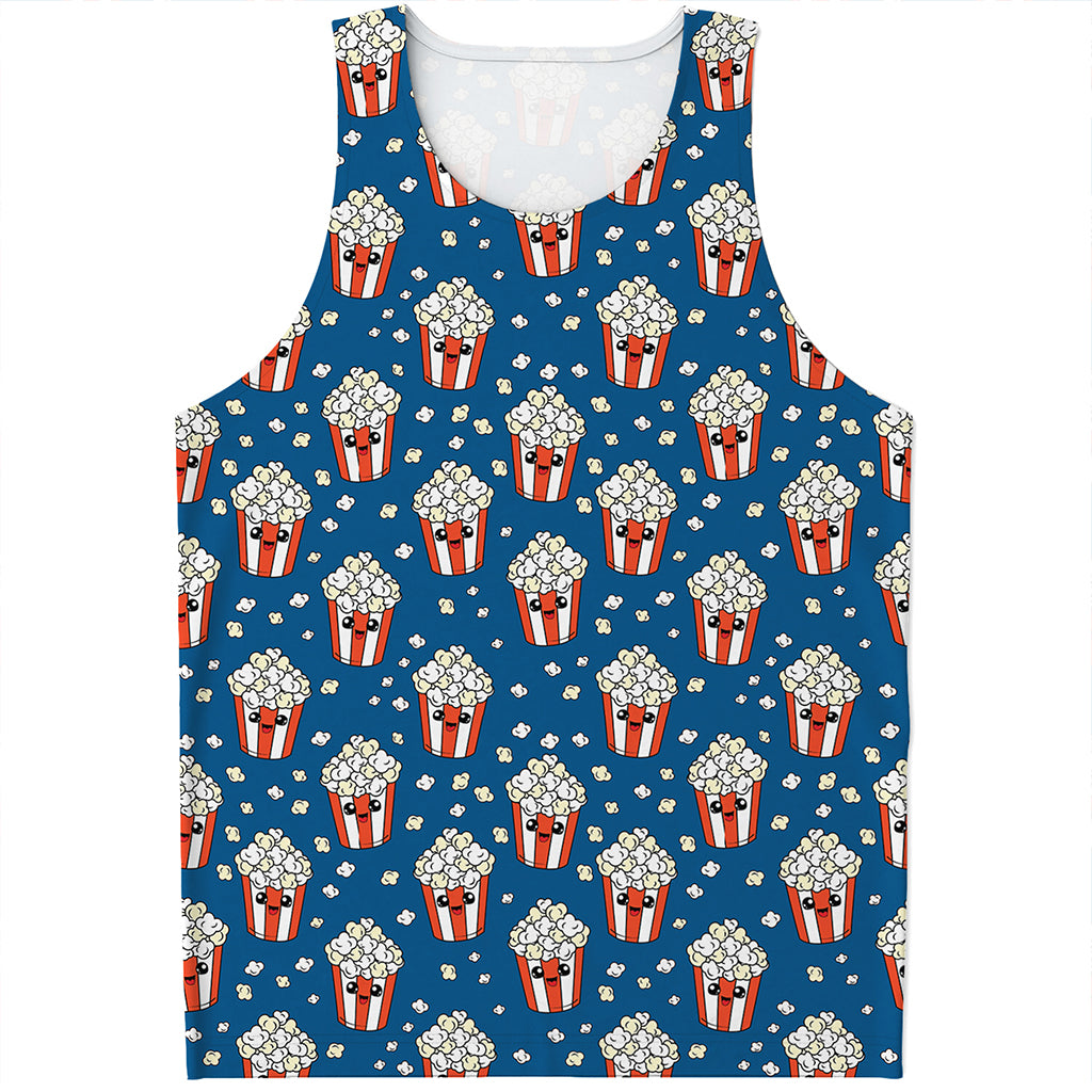 Cute Popcorn Box Pattern Print Men's Tank Top