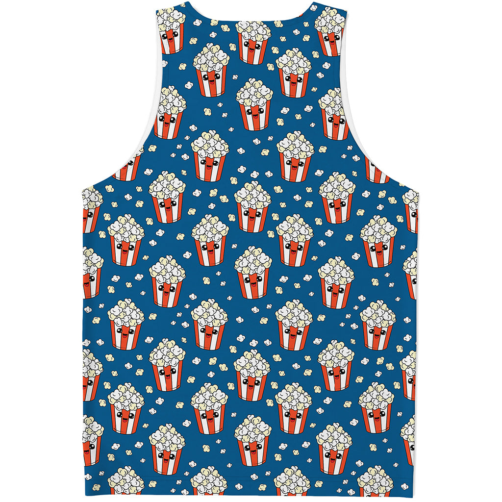 Cute Popcorn Box Pattern Print Men's Tank Top