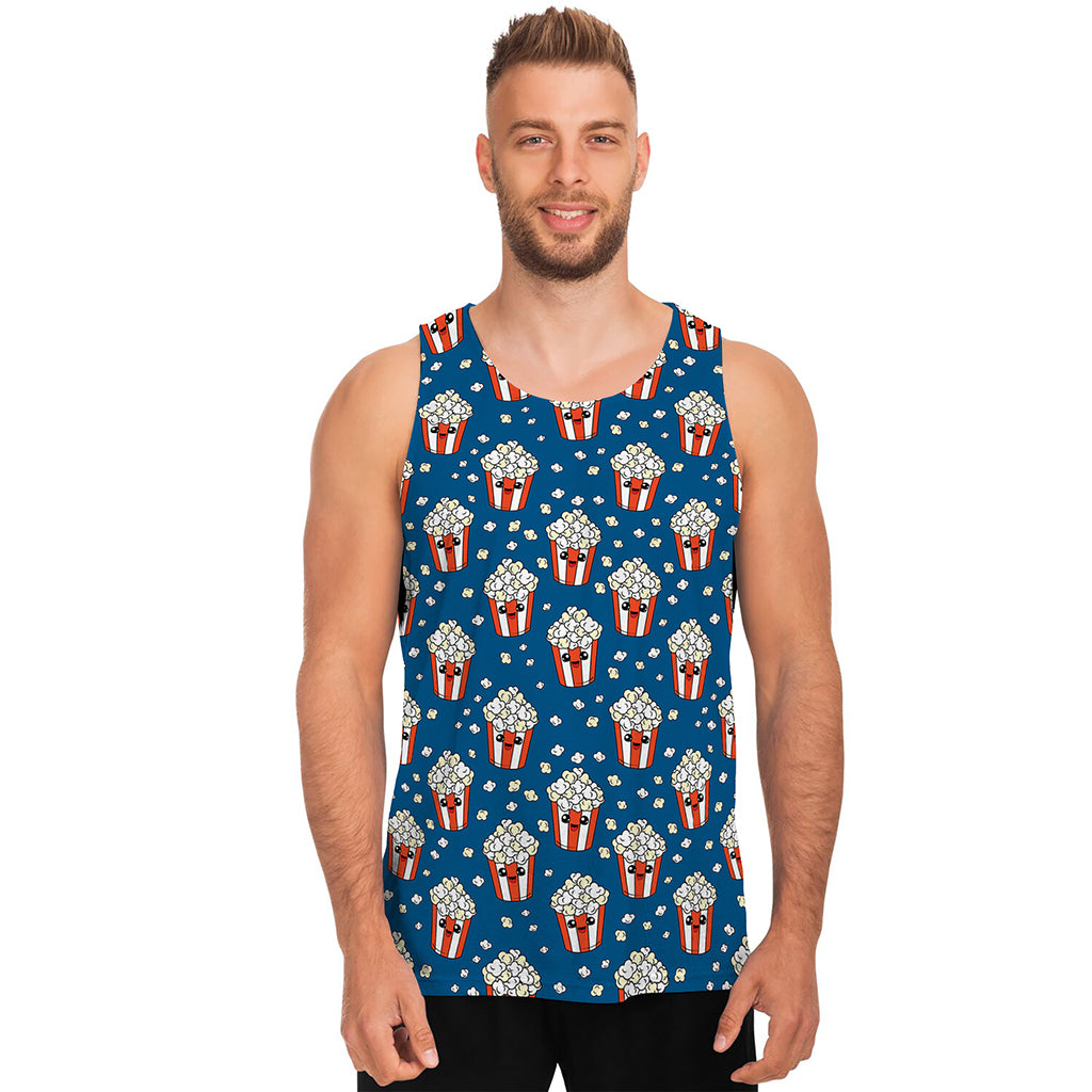 Cute Popcorn Box Pattern Print Men's Tank Top