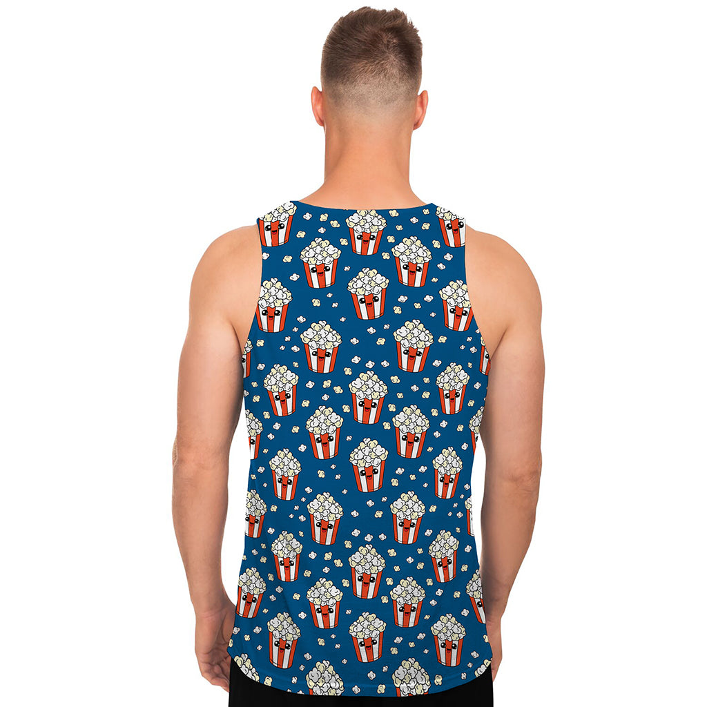 Cute Popcorn Box Pattern Print Men's Tank Top