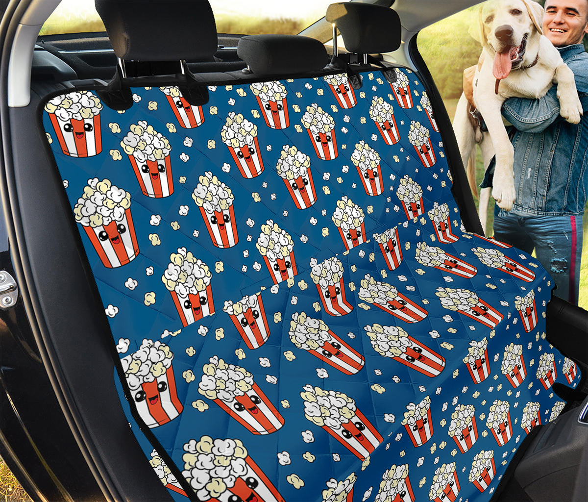 Cute Popcorn Box Pattern Print Pet Car Back Seat Cover