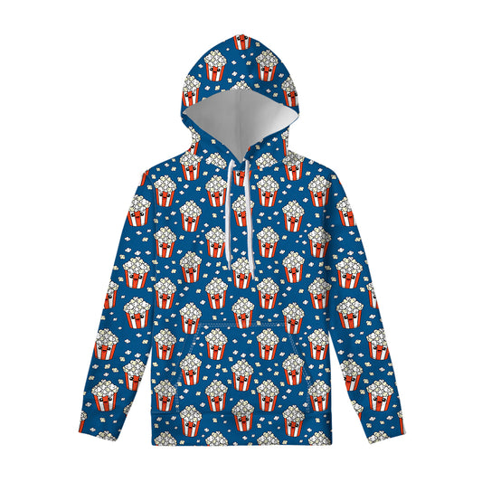 Cute Popcorn Box Pattern Print Pullover Hoodie