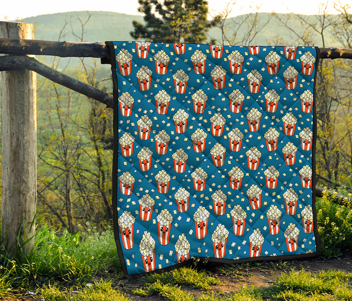 Cute Popcorn Box Pattern Print Quilt