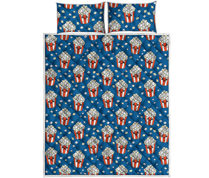 Cute Popcorn Box Pattern Print Quilt Bed Set