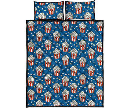 Cute Popcorn Box Pattern Print Quilt Bed Set