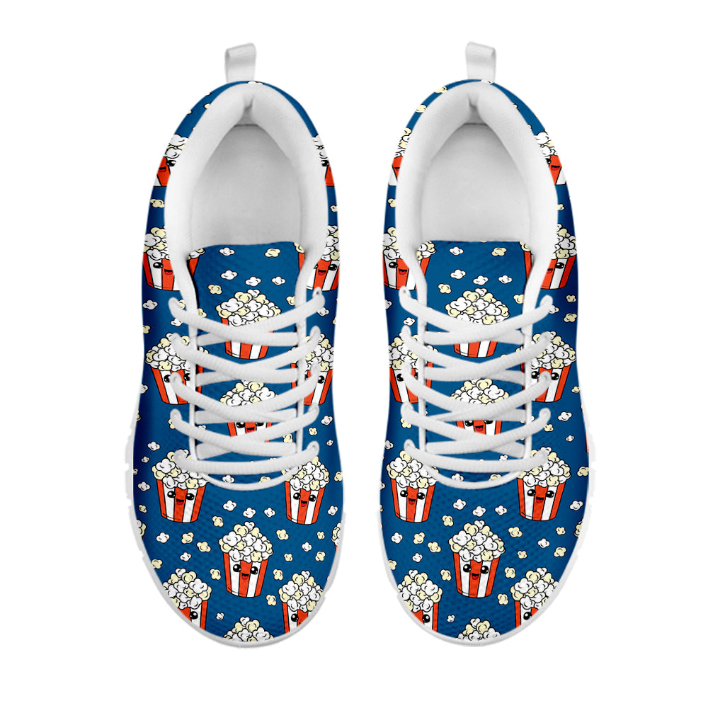 Cute Popcorn Box Pattern Print White Sneakers