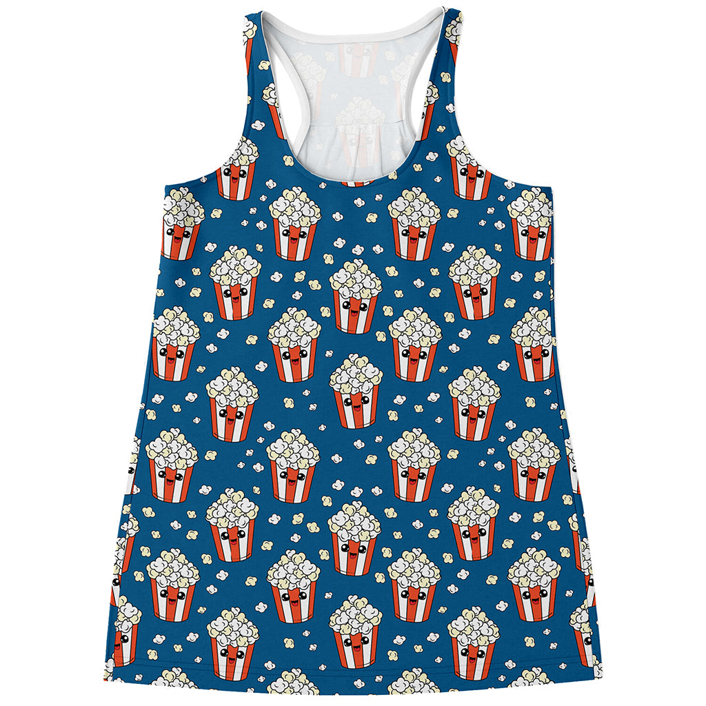 Cute Popcorn Box Pattern Print Women's Racerback Tank Top