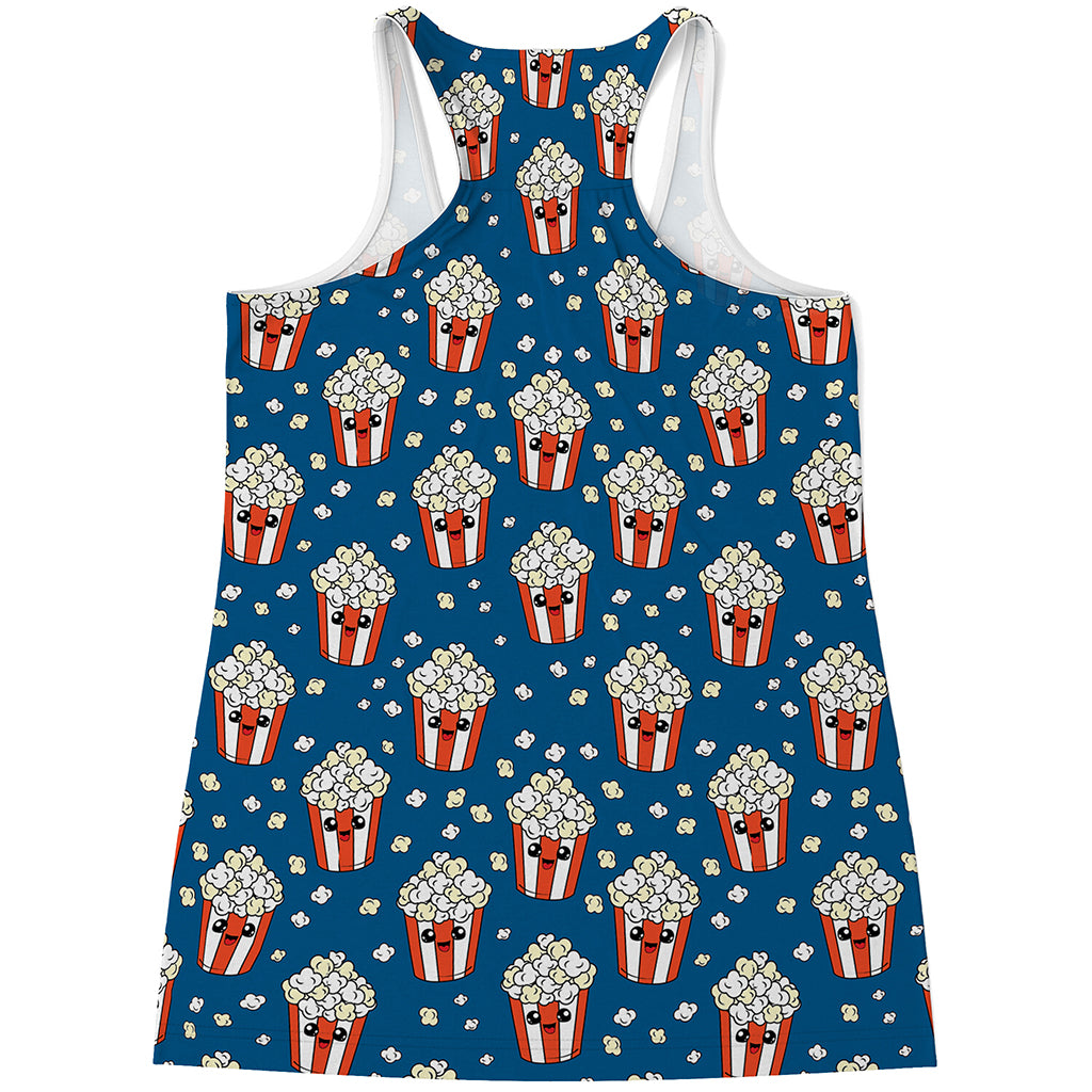 Cute Popcorn Box Pattern Print Women's Racerback Tank Top