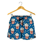 Cute Popcorn Box Pattern Print Women's Shorts