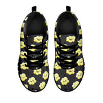 Cute Popcorn Pattern Print Black Sneakers