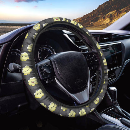 Cute Popcorn Pattern Print Car Steering Wheel Cover
