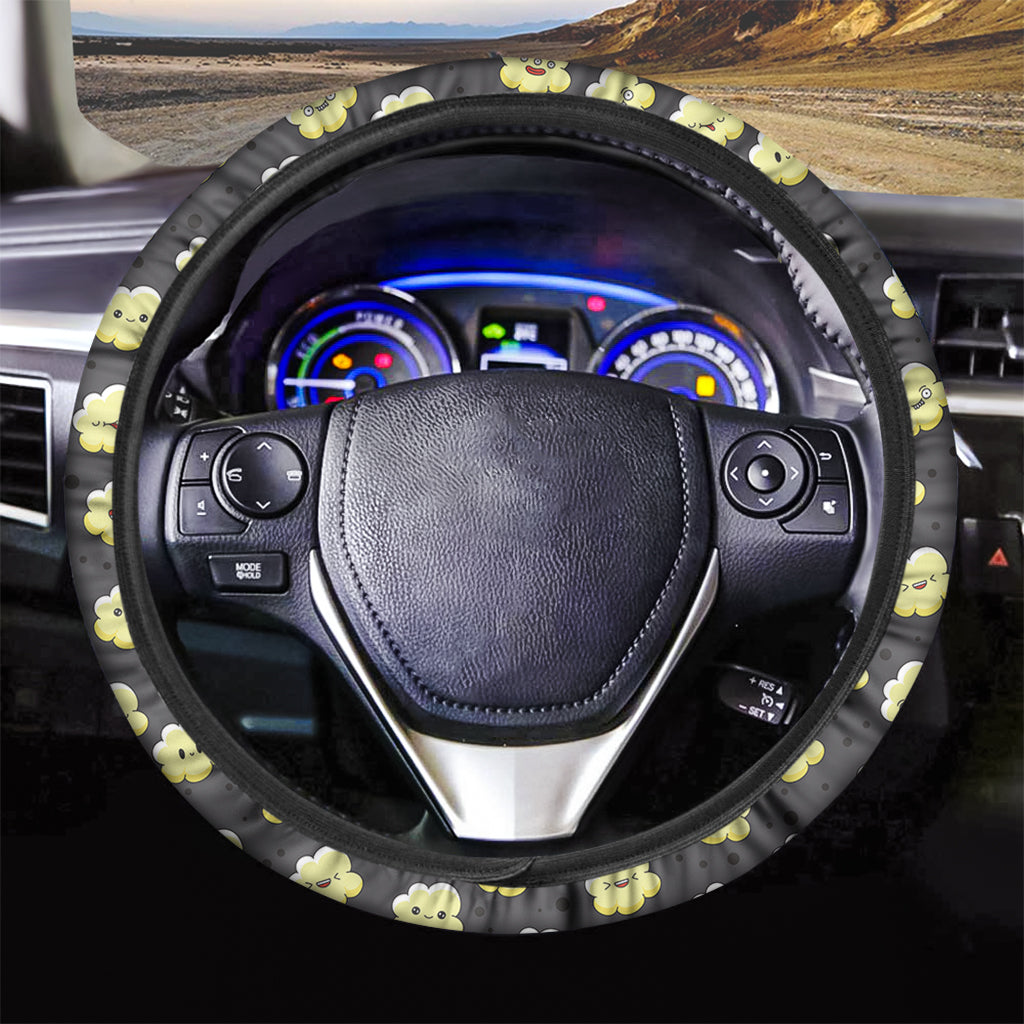 Cute Popcorn Pattern Print Car Steering Wheel Cover