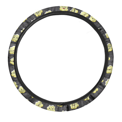 Cute Popcorn Pattern Print Car Steering Wheel Cover