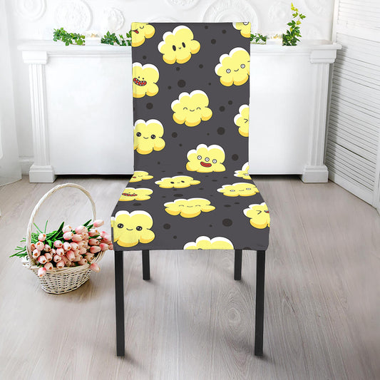 Cute Popcorn Pattern Print Dining Chair Slipcover
