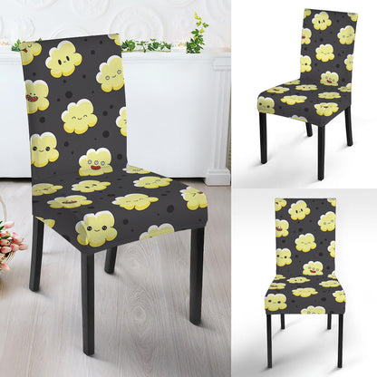 Cute Popcorn Pattern Print Dining Chair Slipcover