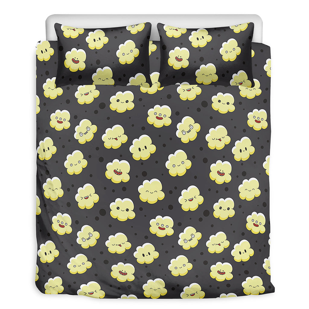 Cute Popcorn Pattern Print Duvet Cover Bedding Set