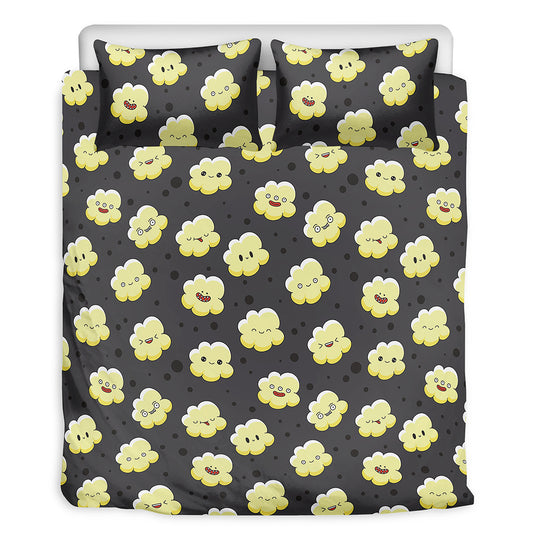 Cute Popcorn Pattern Print Duvet Cover Bedding Set