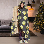 Cute Popcorn Pattern Print Hooded Blanket