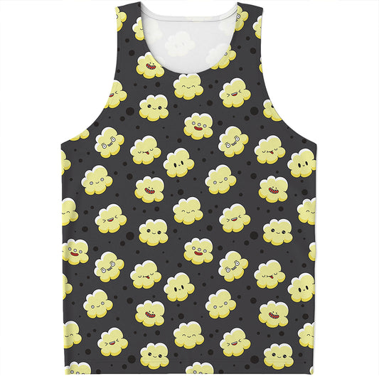 Cute Popcorn Pattern Print Men's Tank Top