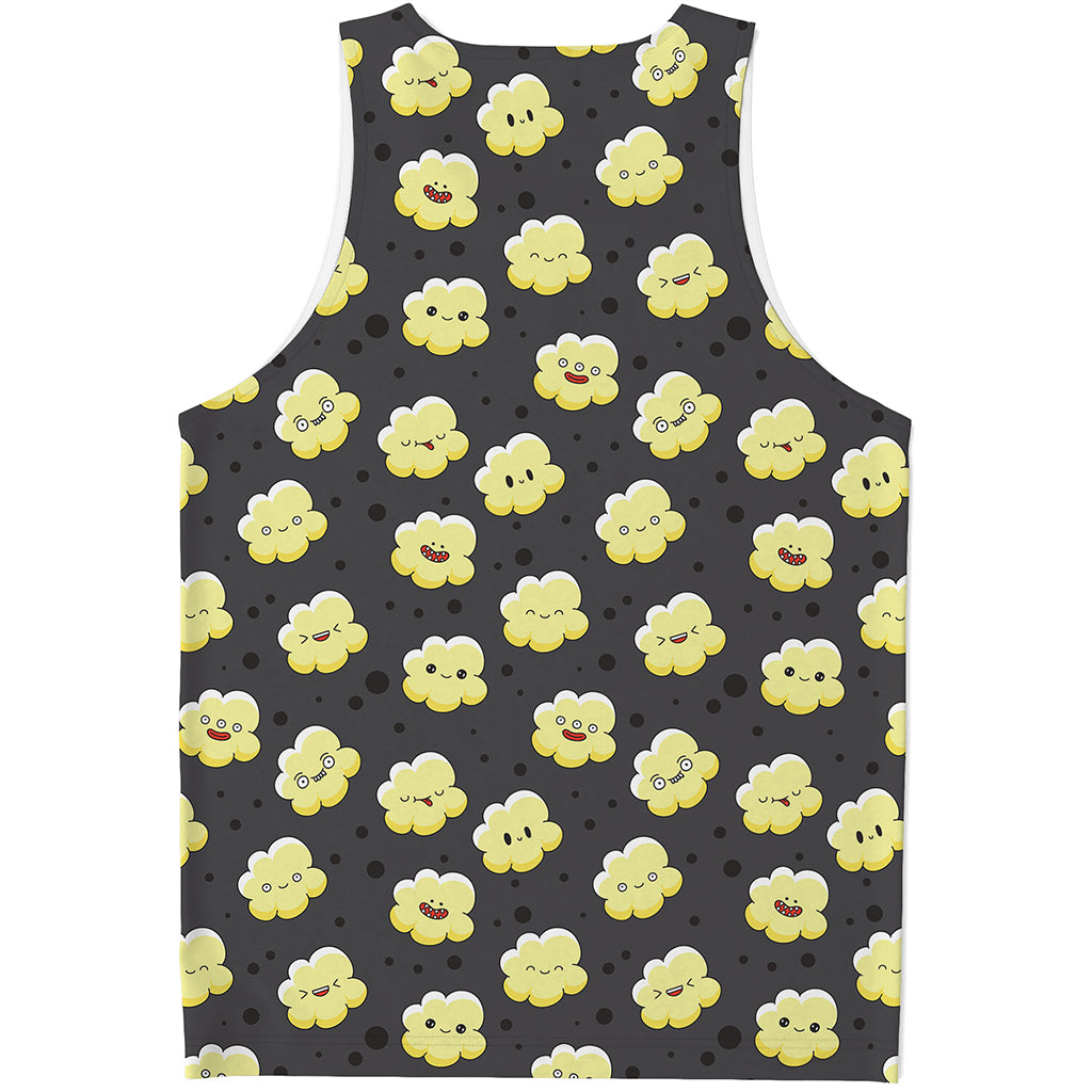 Cute Popcorn Pattern Print Men's Tank Top