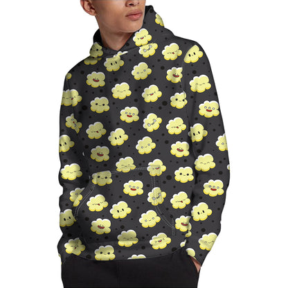 Cute Popcorn Pattern Print Pullover Hoodie