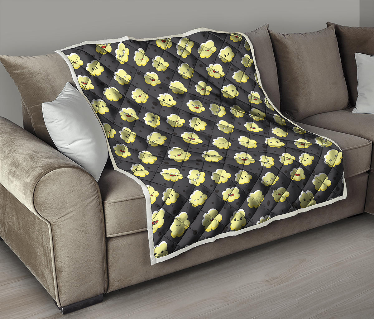 Cute Popcorn Pattern Print Quilt