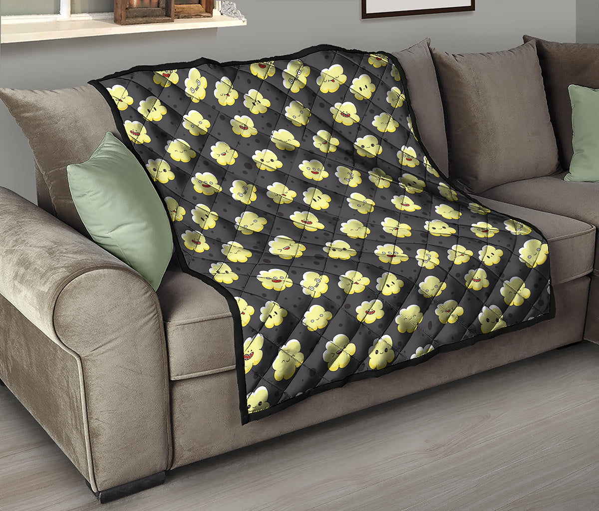 Cute Popcorn Pattern Print Quilt