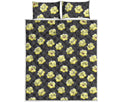 Cute Popcorn Pattern Print Quilt Bed Set