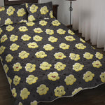 Cute Popcorn Pattern Print Quilt Bed Set