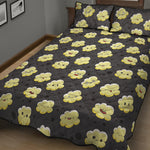 Cute Popcorn Pattern Print Quilt Bed Set