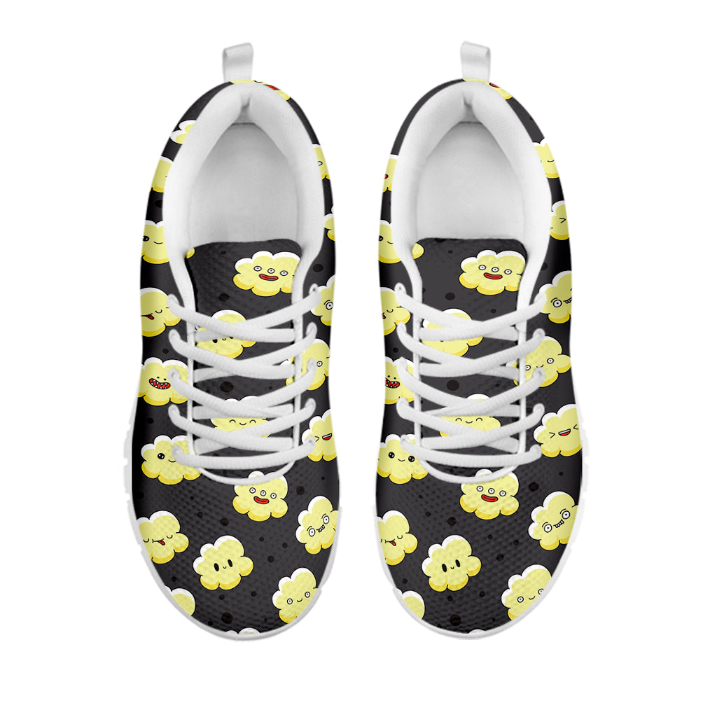 Cute Popcorn Pattern Print White Sneakers