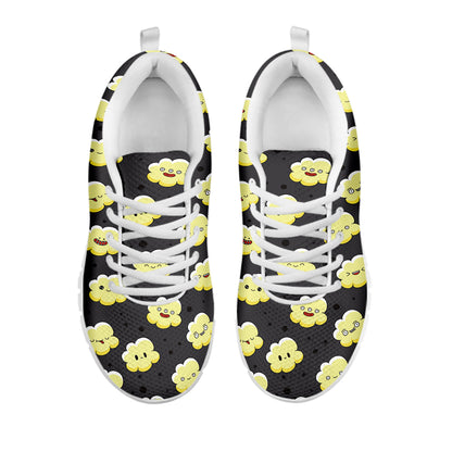 Cute Popcorn Pattern Print White Sneakers
