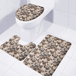 Cute Pug Pattern Print 3 Piece Bath Mat Set