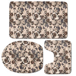 Cute Pug Pattern Print 3 Piece Bath Mat Set