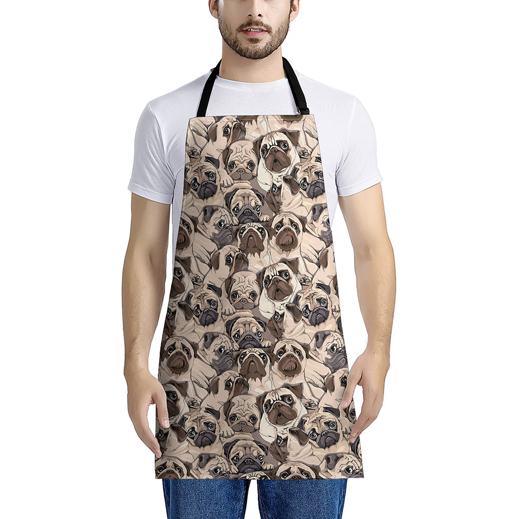 Cute Pug Pattern Print Apron