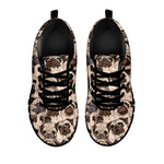Cute Pug Pattern Print Black Sneakers